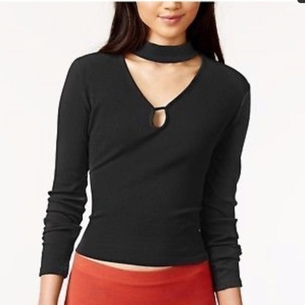 BB Dakota Womens Jack Long Sleeve Choker Top